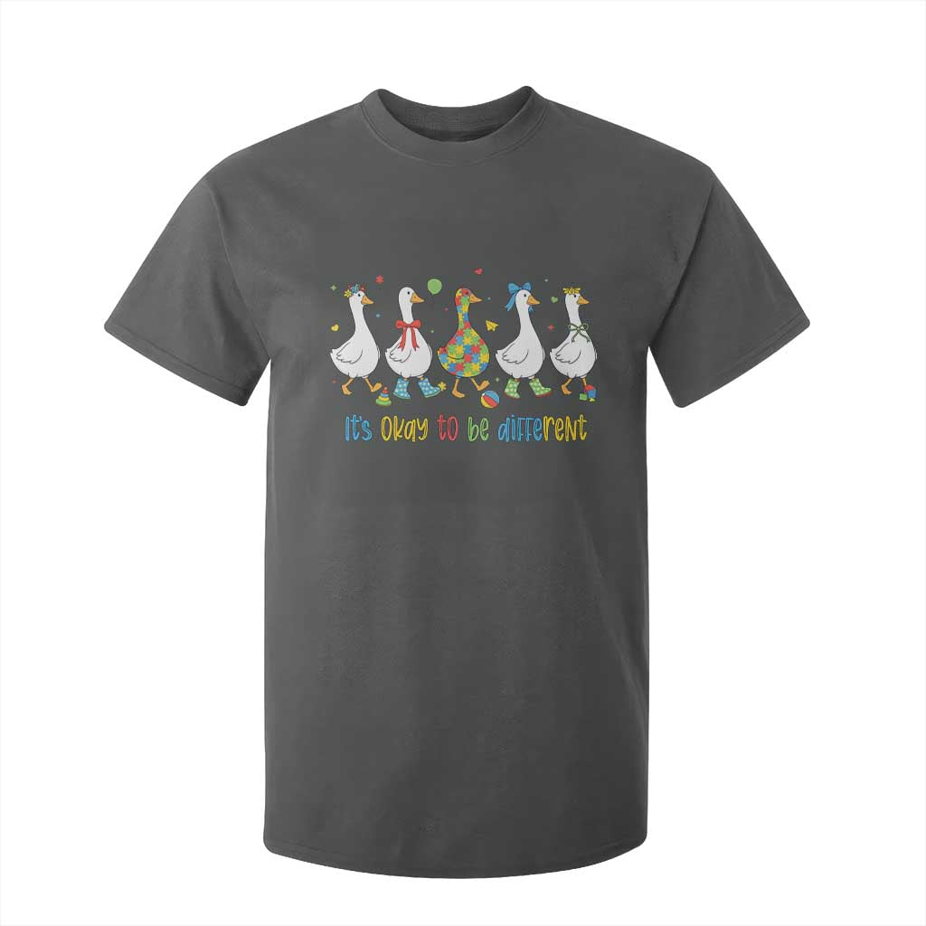 Funny Autistic Goose T Shirt For Kid It Is Okay To Be Different Autism Awareness