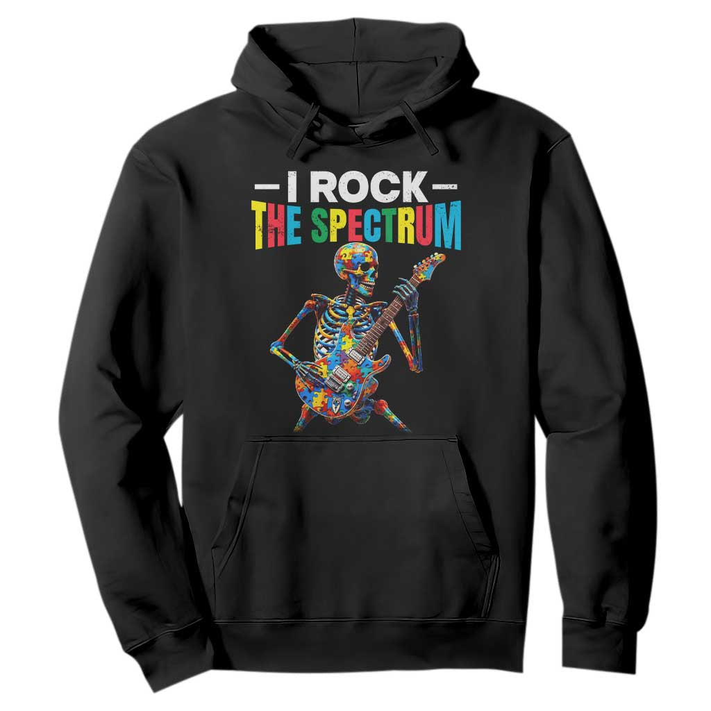Autism Skeleton Rocker Hoodie I Rock The Spectrum Autism Awareness