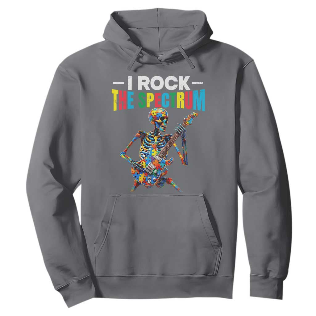 Autism Skeleton Rocker Hoodie I Rock The Spectrum Autism Awareness