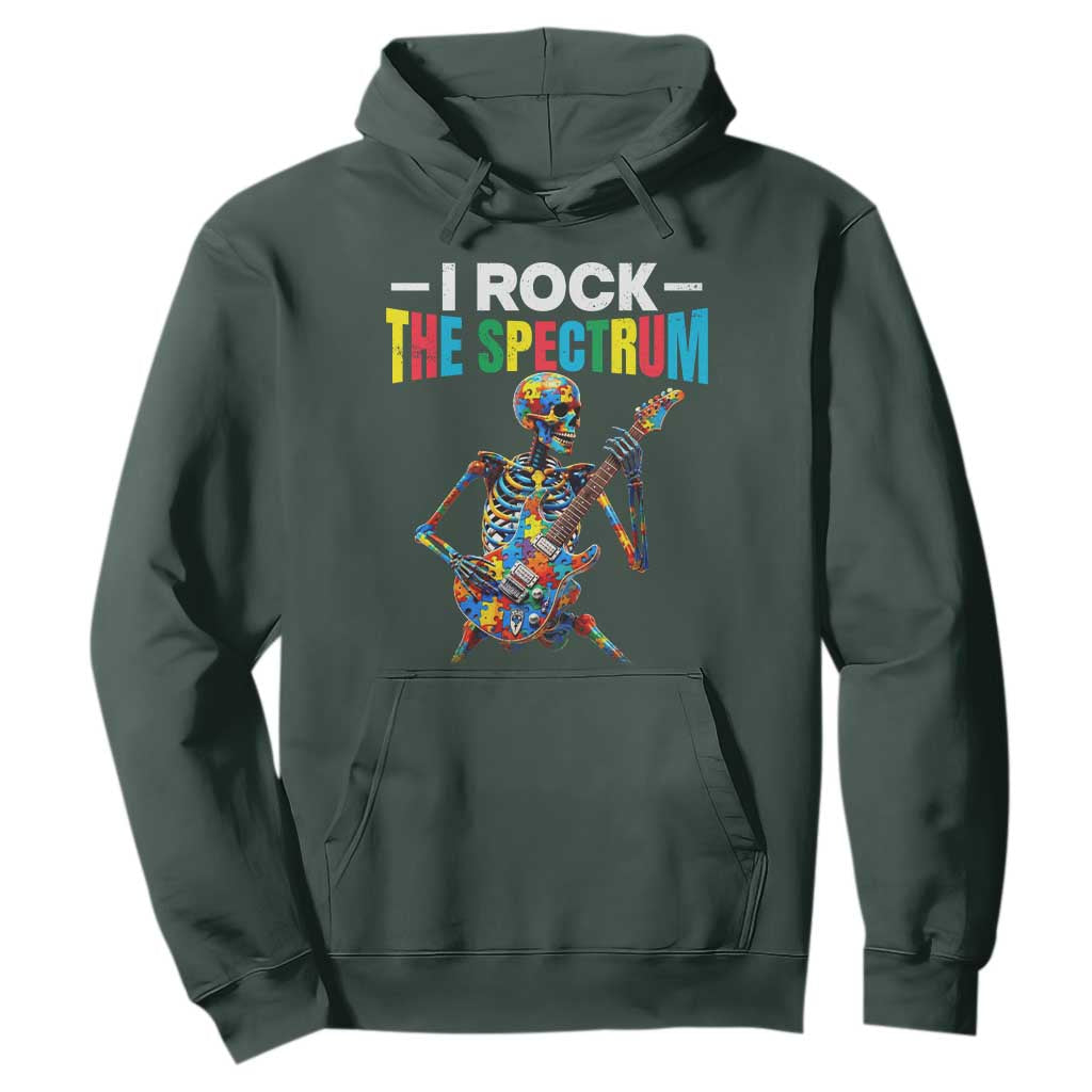 Autism Skeleton Rocker Hoodie I Rock The Spectrum Autism Awareness