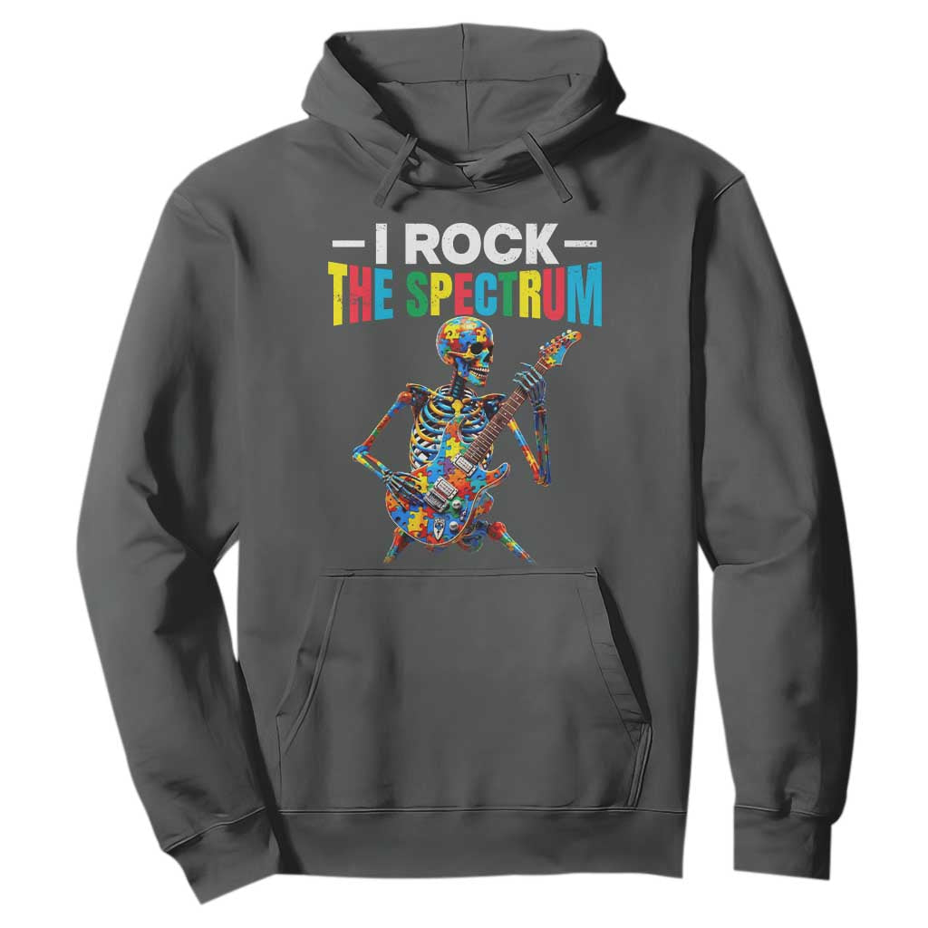Autism Skeleton Rocker Hoodie I Rock The Spectrum Autism Awareness