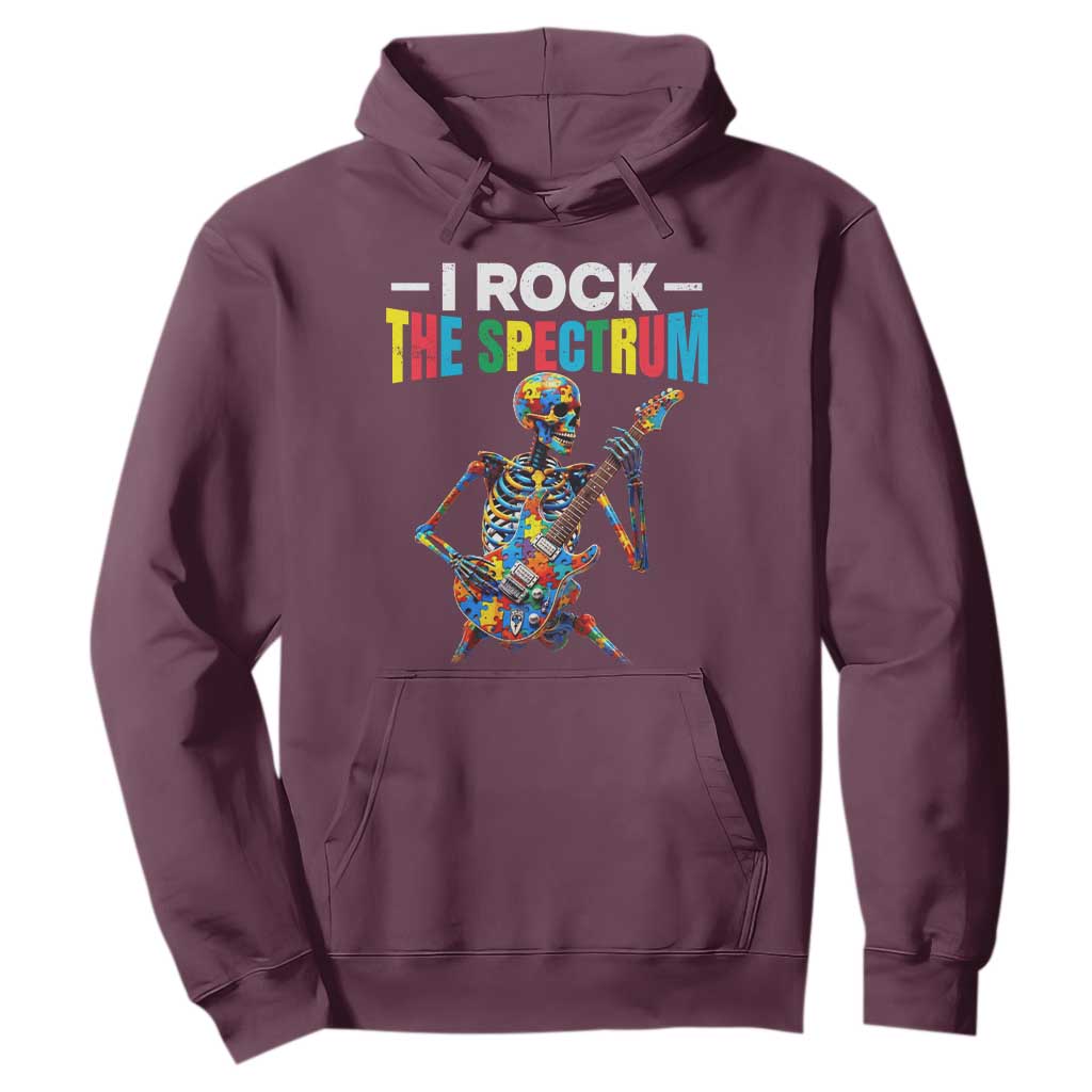 Autism Skeleton Rocker Hoodie I Rock The Spectrum Autism Awareness