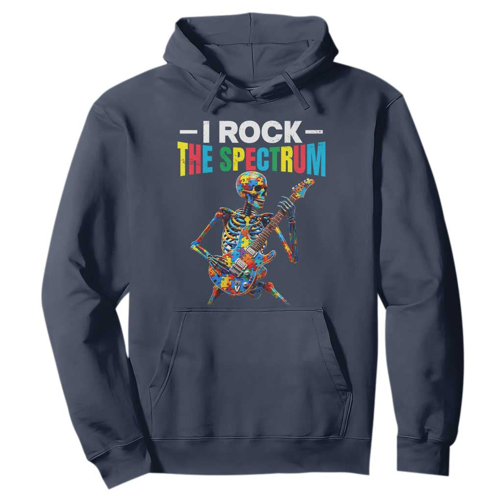 Autism Skeleton Rocker Hoodie I Rock The Spectrum Autism Awareness