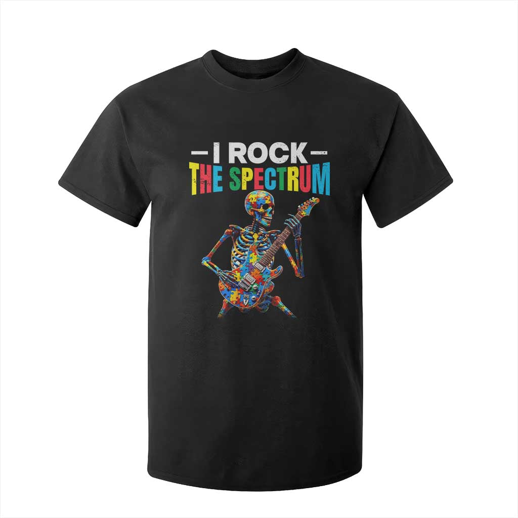 Autism Skeleton Rocker T Shirt For Kid I Rock The Spectrum Autism Awareness
