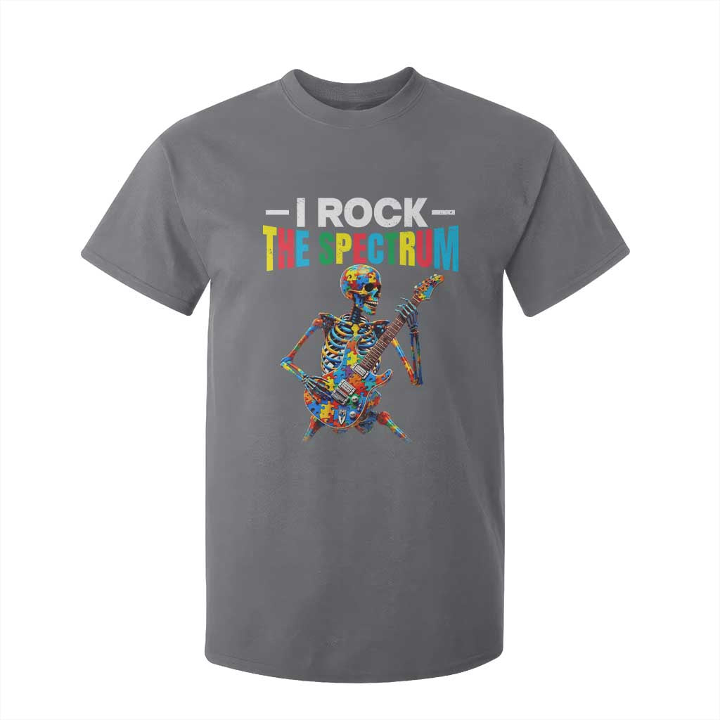 Autism Skeleton Rocker T Shirt For Kid I Rock The Spectrum Autism Awareness