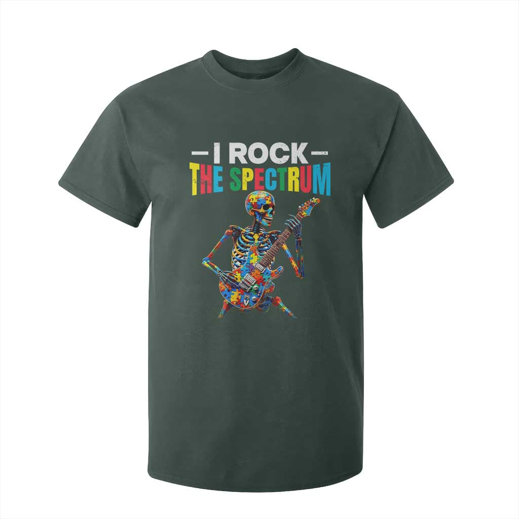 Autism Skeleton Rocker T Shirt For Kid I Rock The Spectrum Autism Awareness
