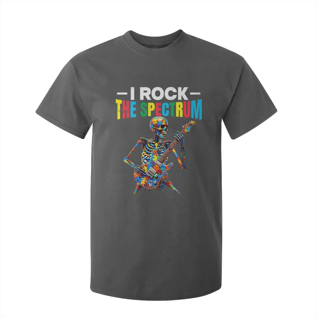 Autism Skeleton Rocker T Shirt For Kid I Rock The Spectrum Autism Awareness