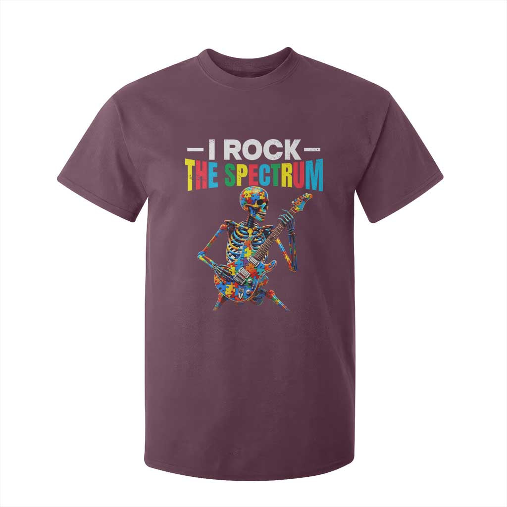 Autism Skeleton Rocker T Shirt For Kid I Rock The Spectrum Autism Awareness