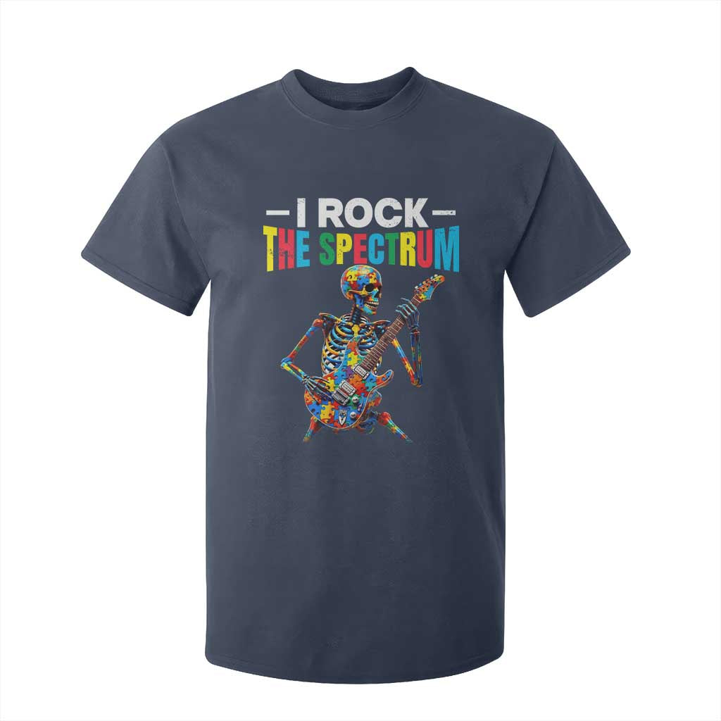 Autism Skeleton Rocker T Shirt For Kid I Rock The Spectrum Autism Awareness