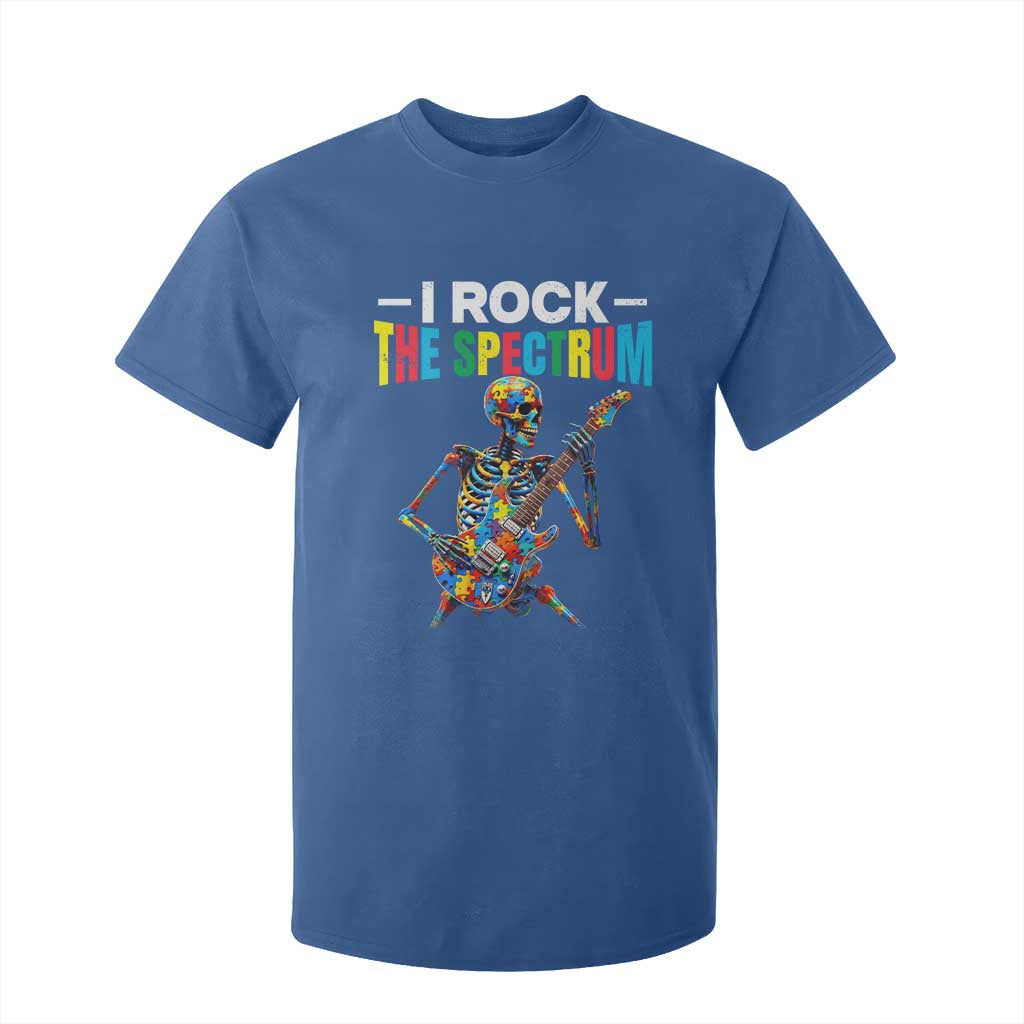 Autism Skeleton Rocker T Shirt For Kid I Rock The Spectrum Autism Awareness
