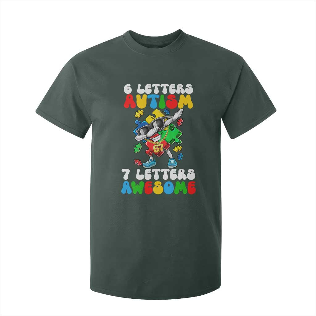 Funny 67 Autism Awareness T Shirt For Kid 6 Letters Autism 7 Letters Awesome Dabbing Puzzle