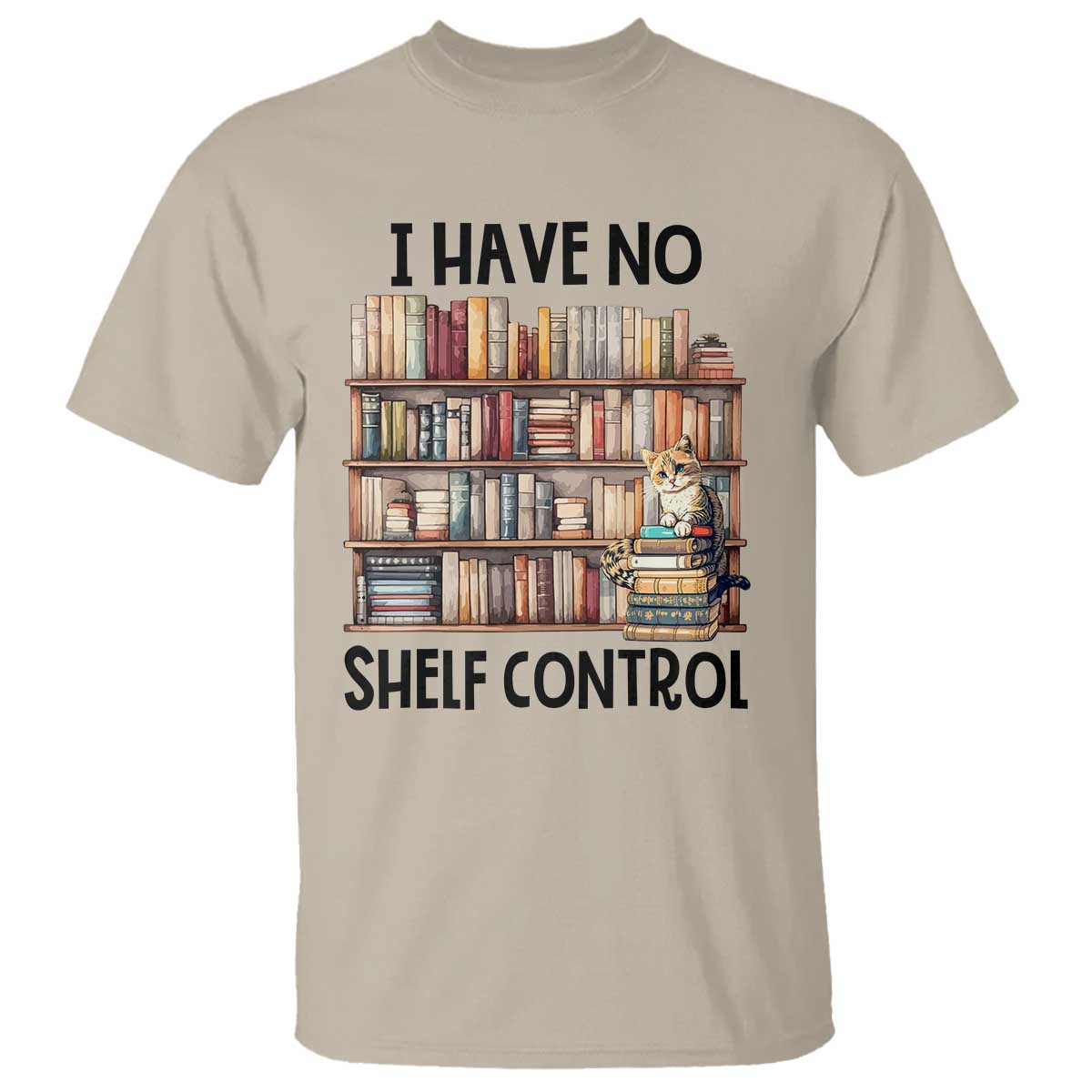 funny-library-reading-t-shirt-i-have-no-shelf-control-books-cat