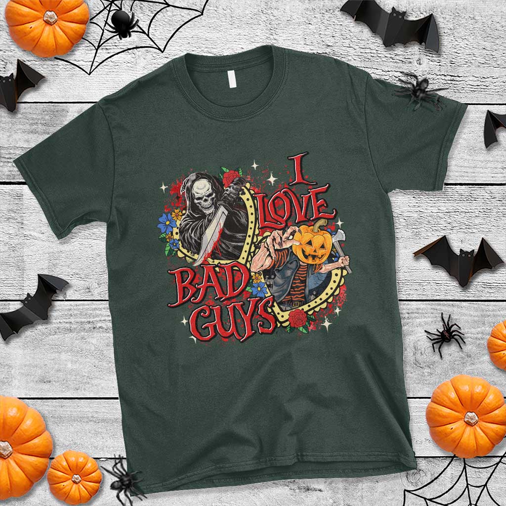 funny-halloween-t-shirt-i-love-bad-guys-scary-murderer-horror-skeleton-pumpkin-heart-rose