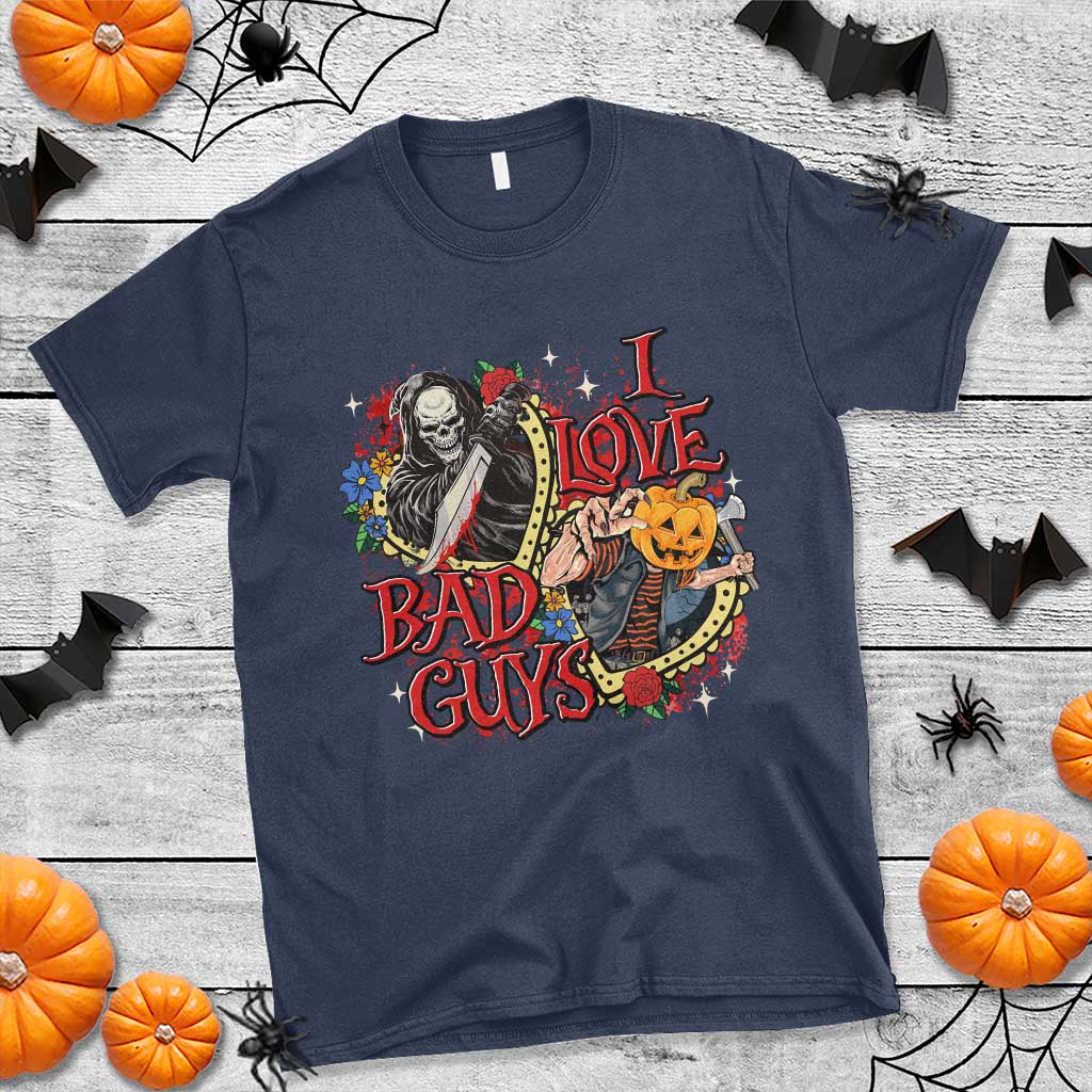 funny-halloween-t-shirt-i-love-bad-guys-scary-murderer-horror-skeleton-pumpkin-heart-rose