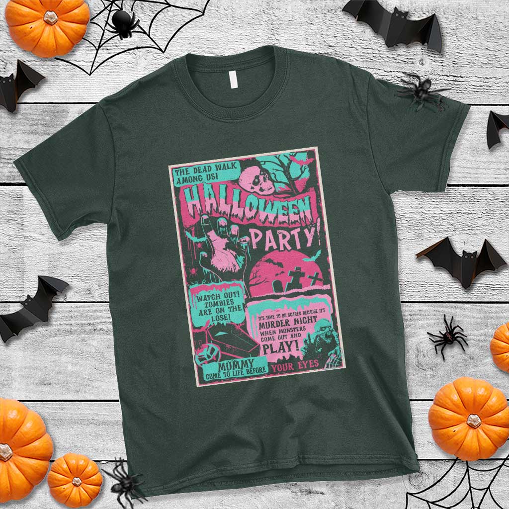 halloween-party-poster-t-shirt-terror-old-time-halloween-horror-movies-characters-skull-mummy-grave