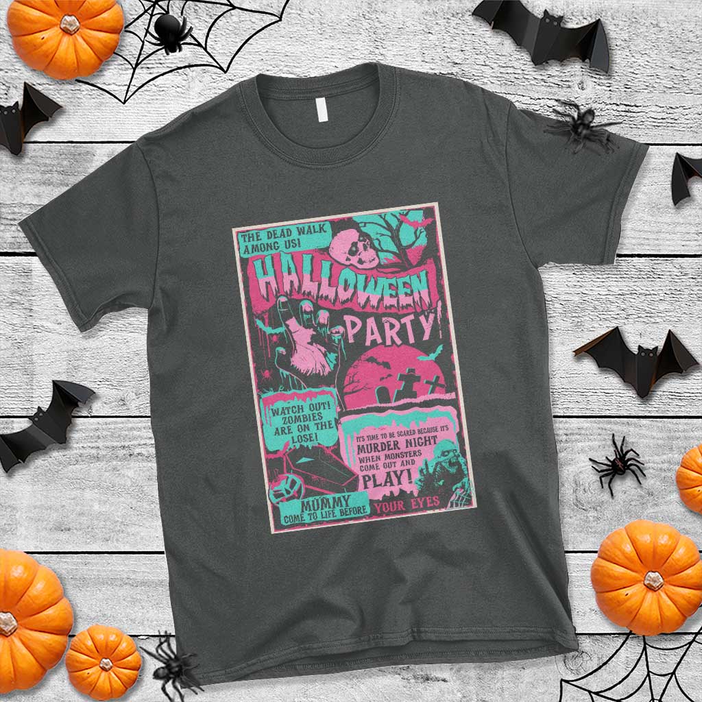halloween-party-poster-t-shirt-terror-old-time-halloween-horror-movies-characters-skull-mummy-grave