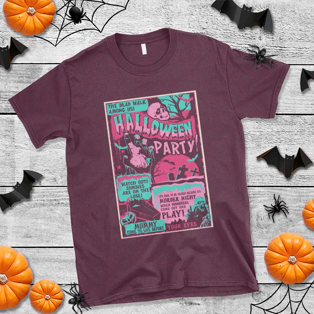 halloween-party-poster-t-shirt-terror-old-time-halloween-horror-movies-characters-skull-mummy-grave