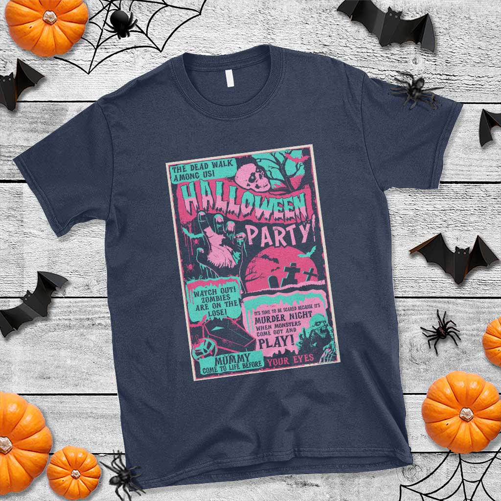 halloween-party-poster-t-shirt-terror-old-time-halloween-horror-movies-characters-skull-mummy-grave