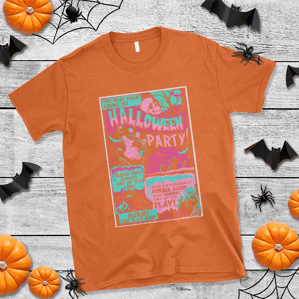 halloween-party-poster-t-shirt-terror-old-time-halloween-horror-movies-characters-skull-mummy-grave