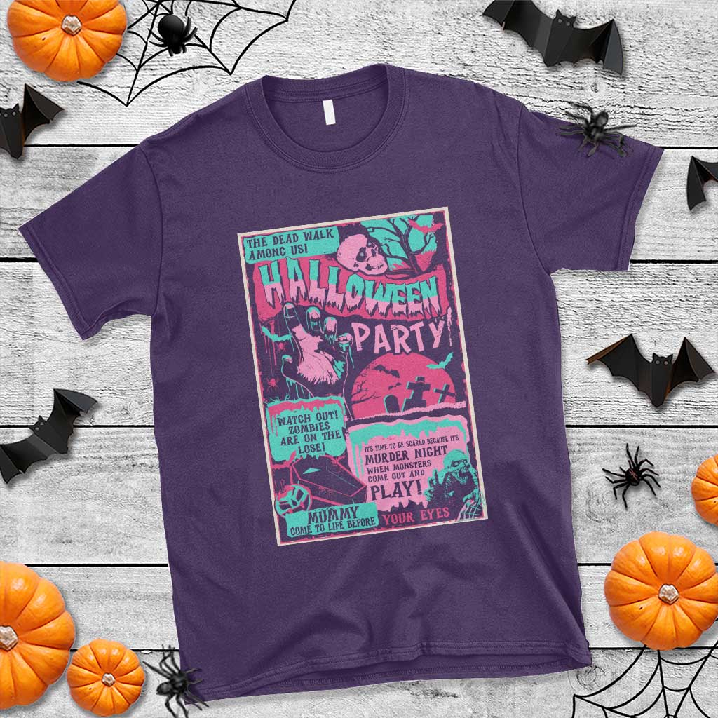 halloween-party-poster-t-shirt-terror-old-time-halloween-horror-movies-characters-skull-mummy-grave