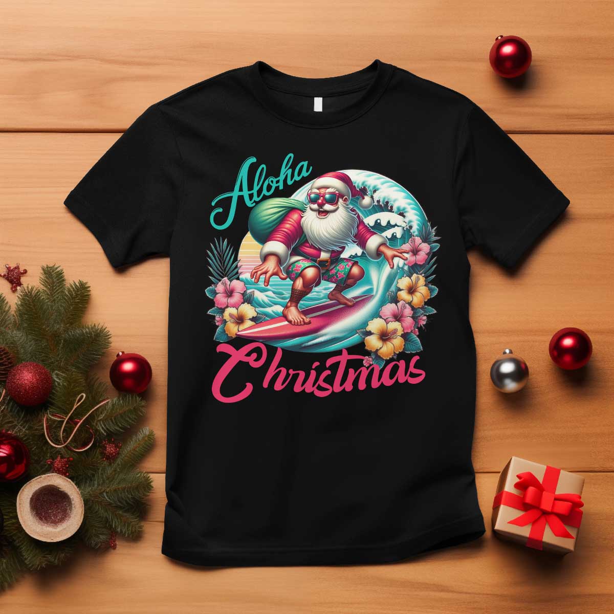 xmas-in-hawaii-t-shirt-aloha-christmas-santa-surfing-hibiscus-flower