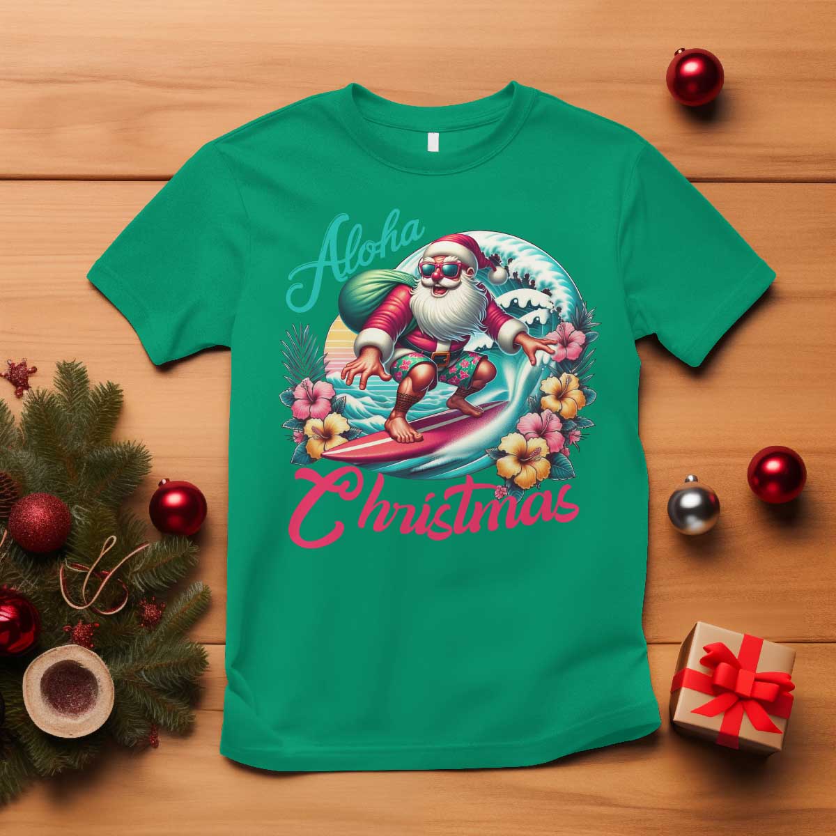 xmas-in-hawaii-t-shirt-aloha-christmas-santa-surfing-hibiscus-flower