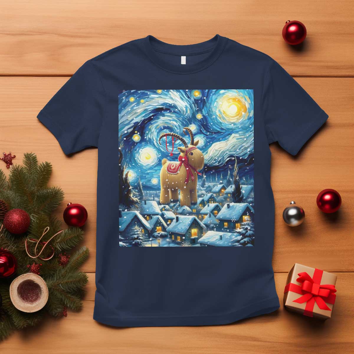 yule-goat-t-shirt-yule-starry-night-winter-solstice-christmas-vincent-van-gogh