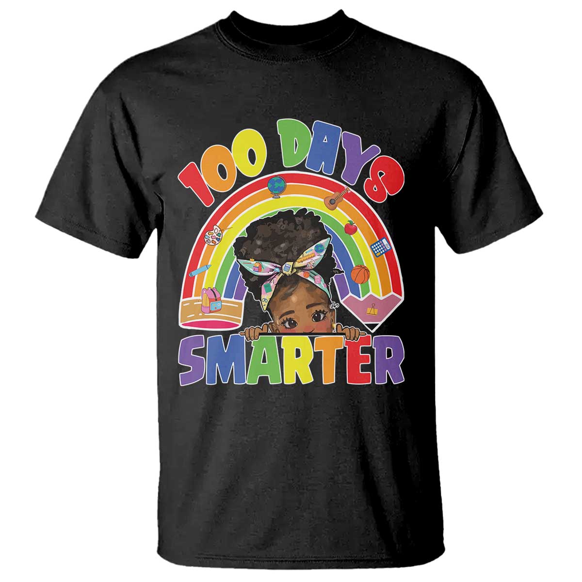 funny-100-days-smarter-afro-african-american-girl-t-shirt