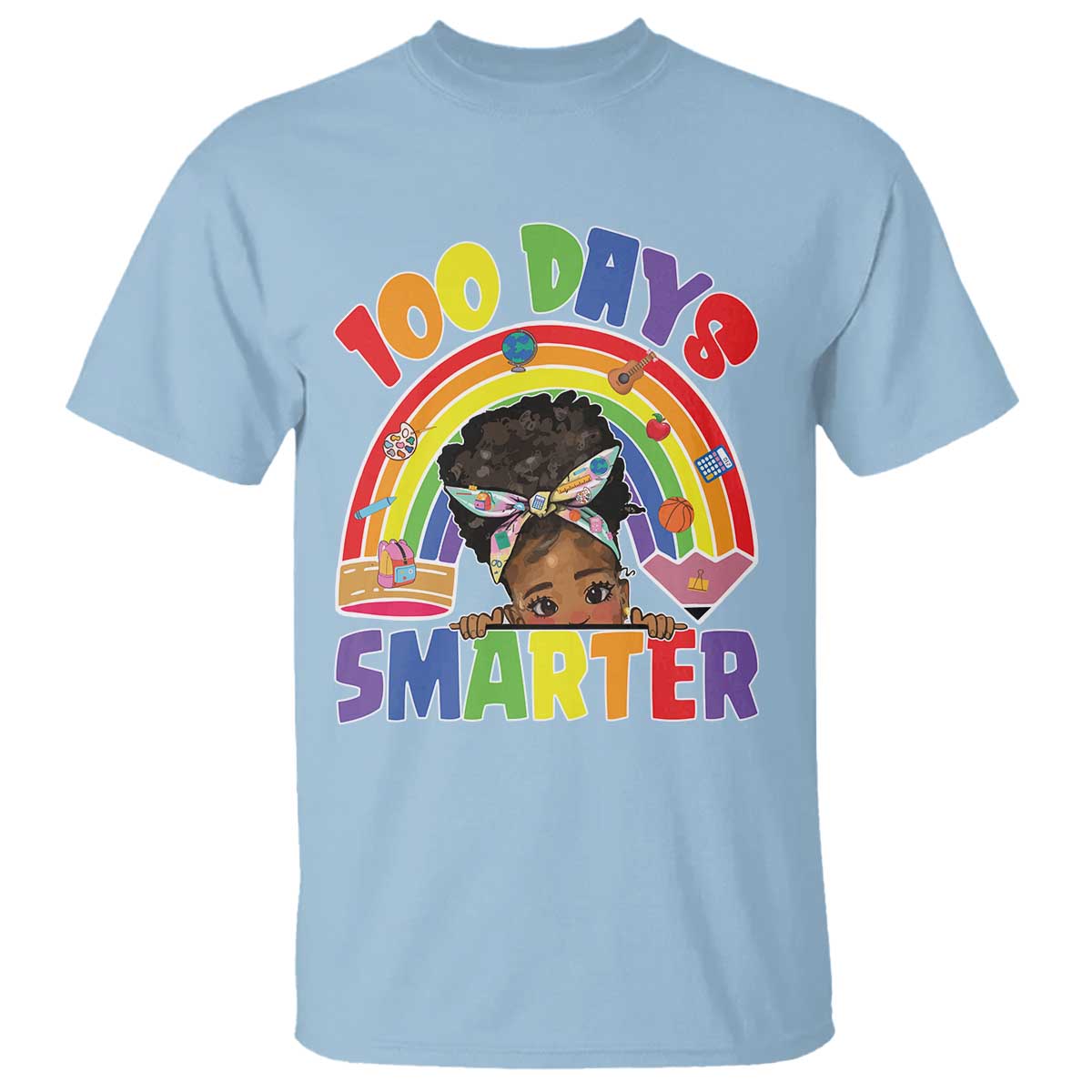 funny-100-days-smarter-afro-african-american-girl-t-shirt