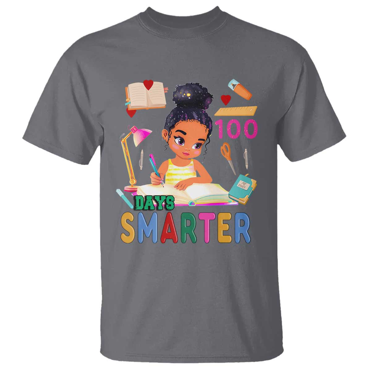 funny-100-days-smarter-black-afro-african-american-girl-t-shirt