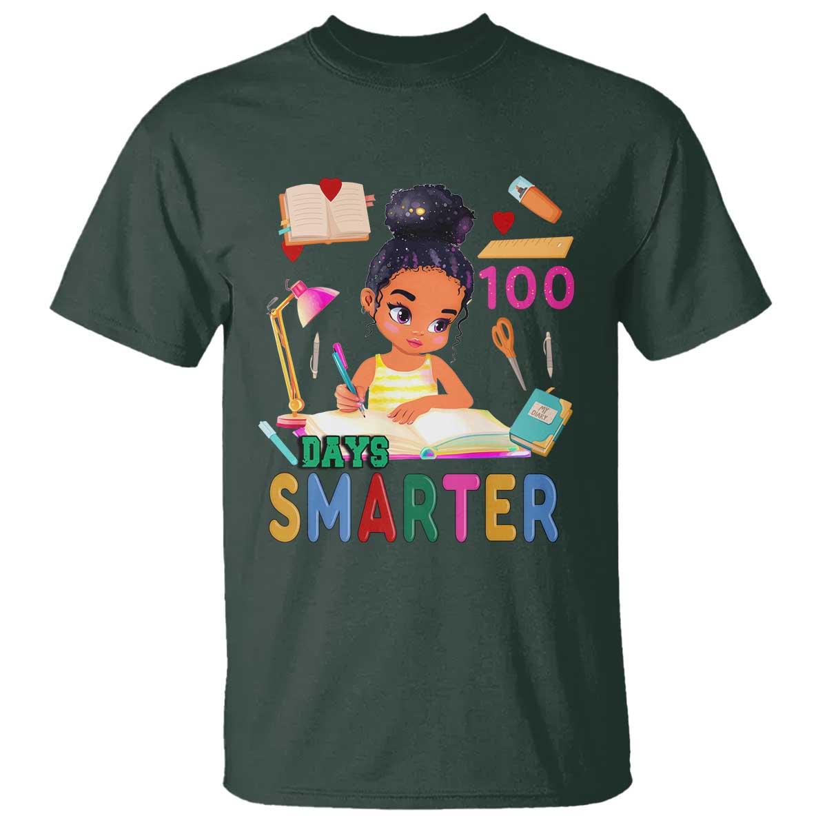 funny-100-days-smarter-black-afro-african-american-girl-t-shirt