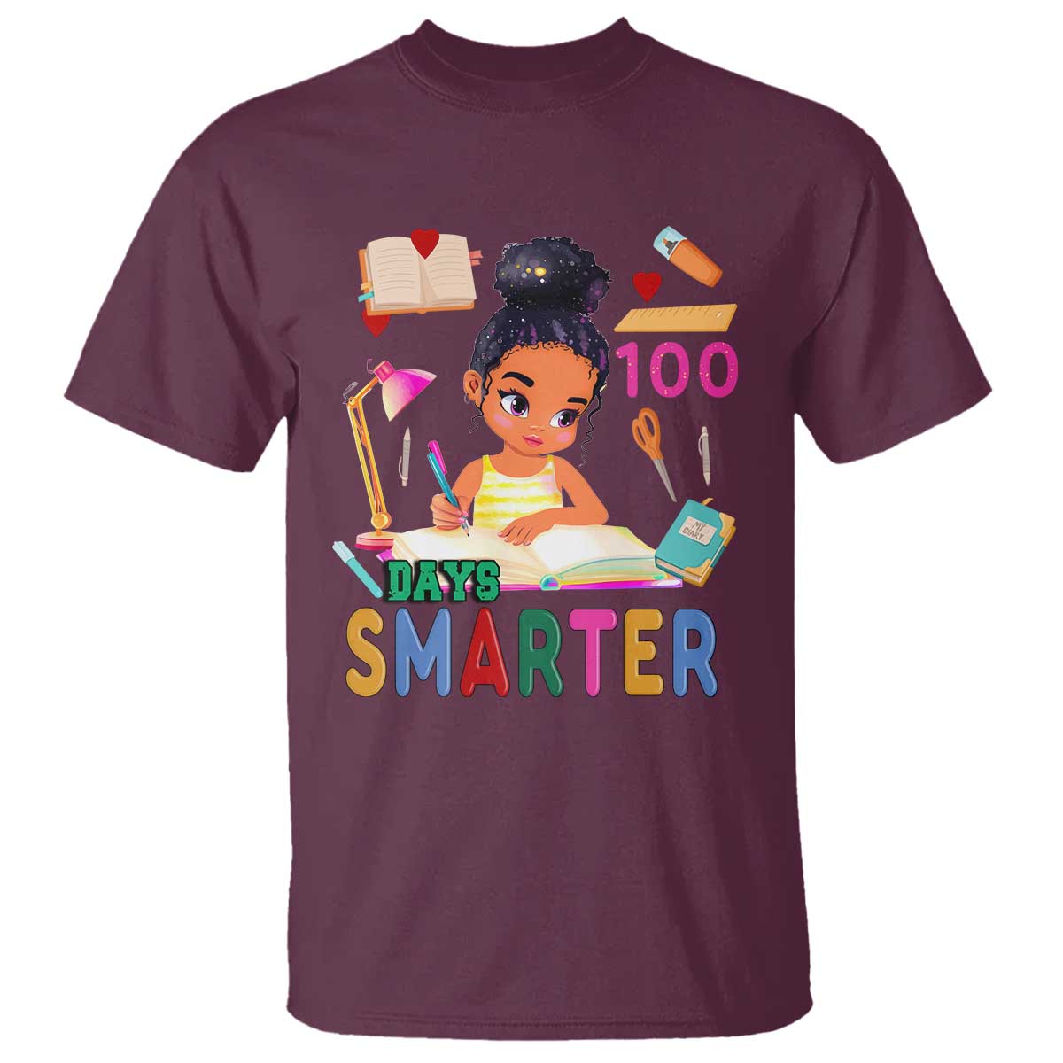 funny-100-days-smarter-black-afro-african-american-girl-t-shirt
