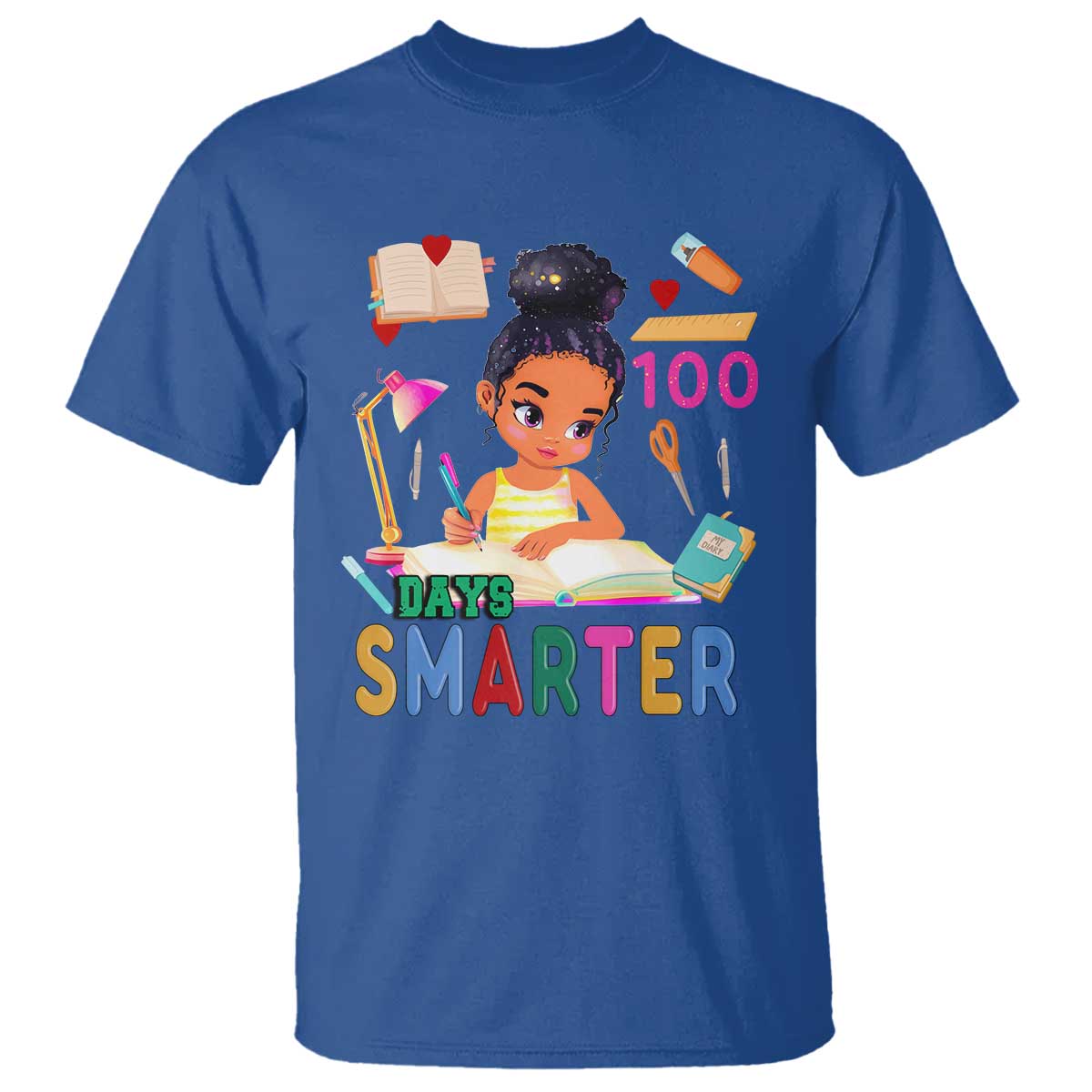 funny-100-days-smarter-black-afro-african-american-girl-t-shirt