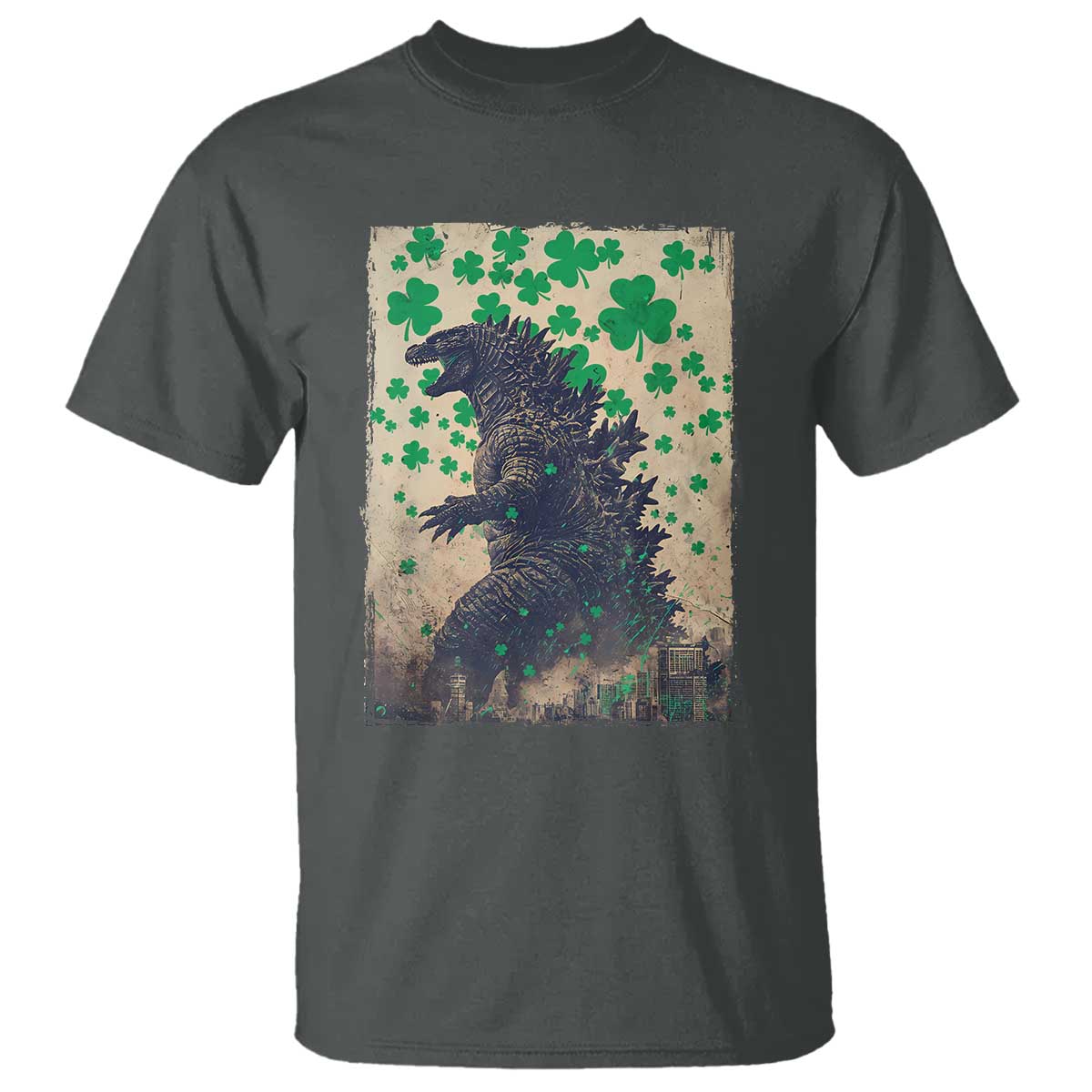 funny-st-patricks-day-japanese-giant-monster-t-shirt-vintage-shamrock