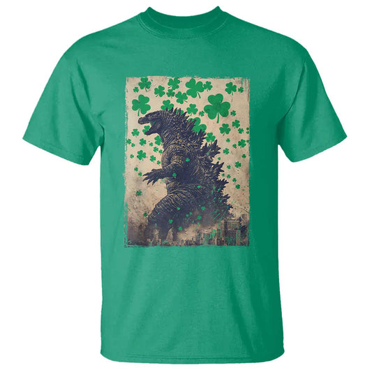 funny-st-patricks-day-japanese-giant-monster-t-shirt-vintage-shamrock