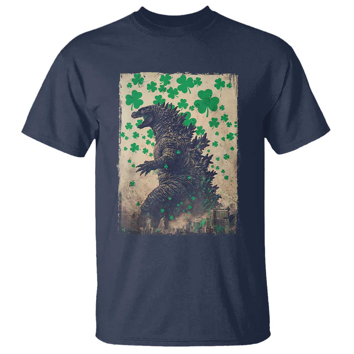 funny-st-patricks-day-japanese-giant-monster-t-shirt-vintage-shamrock