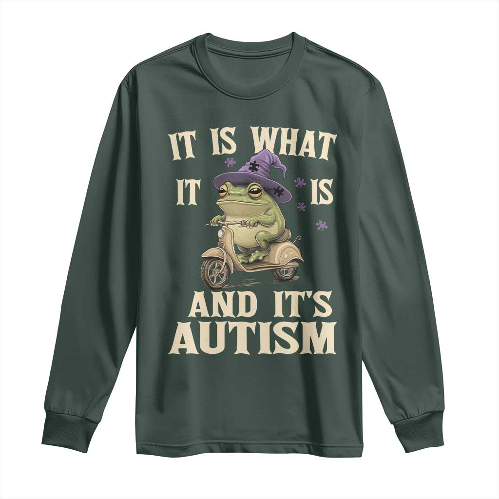 Funny It Is What It Is And It's Autism Long Sleeve Shirt Meme Autism Support Frog