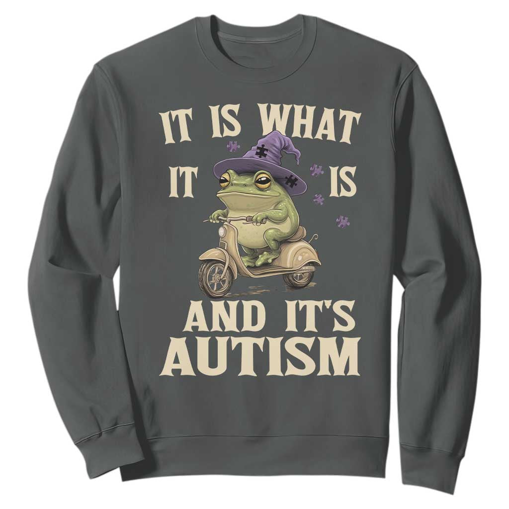 Funny It Is What It Is And It's Autism Sweatshirt Meme Autism Support Frog