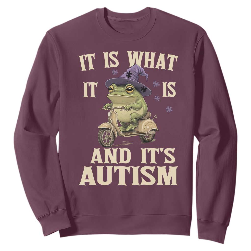 Funny It Is What It Is And It's Autism Sweatshirt Meme Autism Support Frog