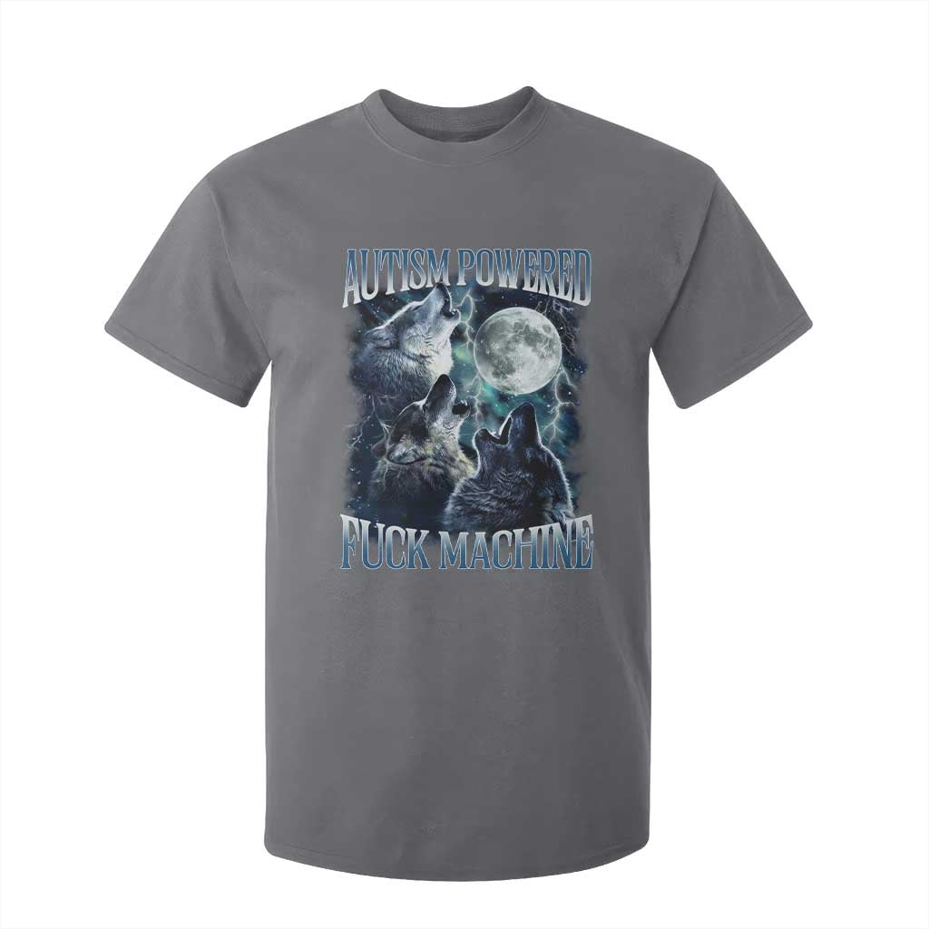 Funny Autism Powered Fuck Machine T Shirt For Kid Autism Quote Alpha Wolf