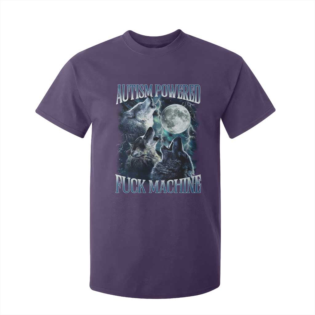 Funny Autism Powered Fuck Machine T Shirt For Kid Autism Quote Alpha Wolf