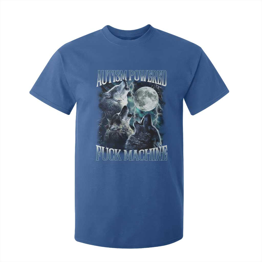 Funny Autism Powered Fuck Machine T Shirt For Kid Autism Quote Alpha Wolf