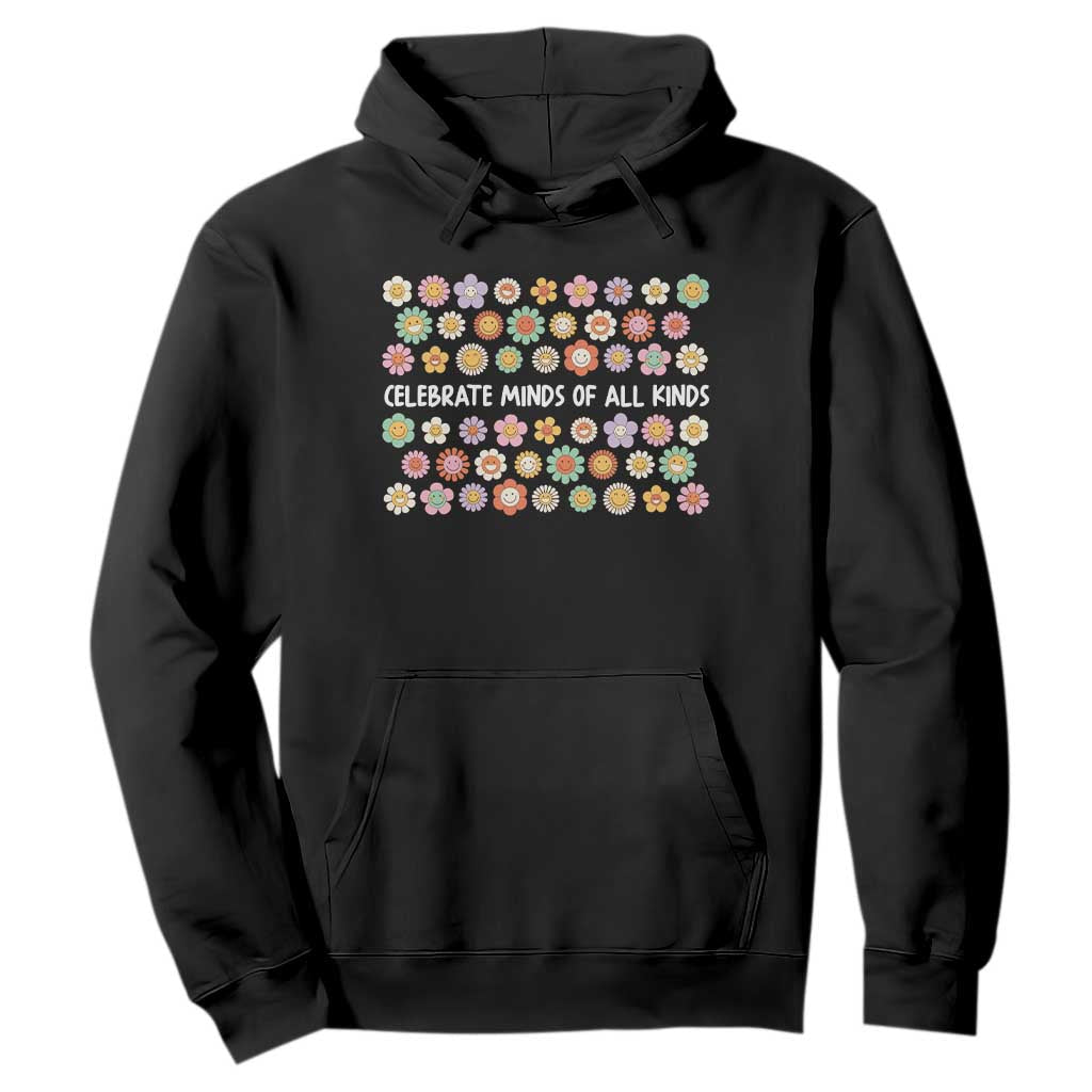Funny Celebrate Minds Of All Kinds Hoodie Autism Support Retro Flower