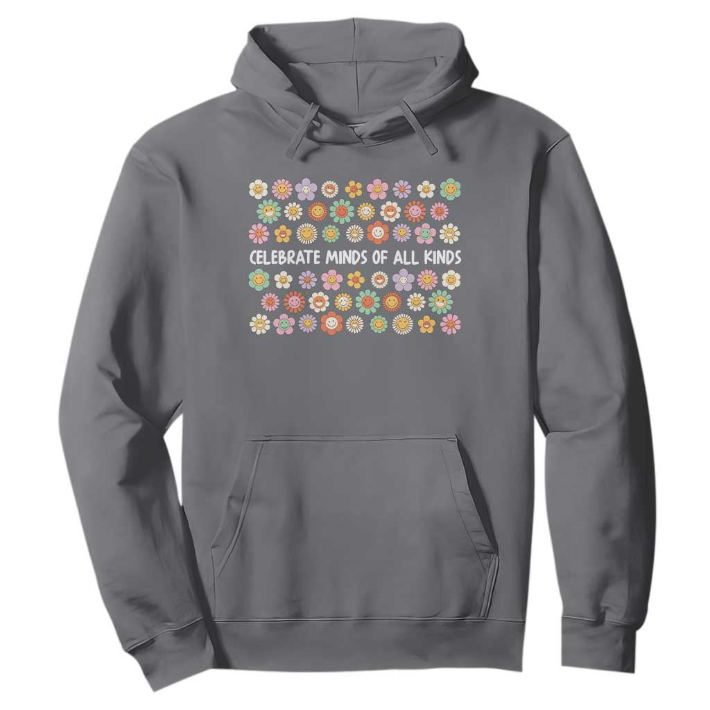 Funny Celebrate Minds Of All Kinds Hoodie Autism Support Retro Flower