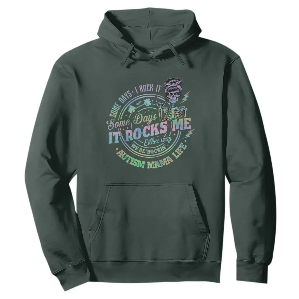 Funny Autism Mama Life Hoodie Some Days I Rock It Some Days It Rock Me Autism Support