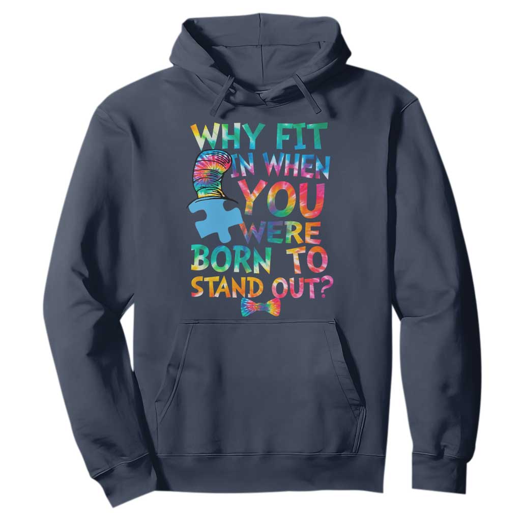 Funny Autism Support Hoodie Why Fit In When You Were Born To Stand Out Puzzle