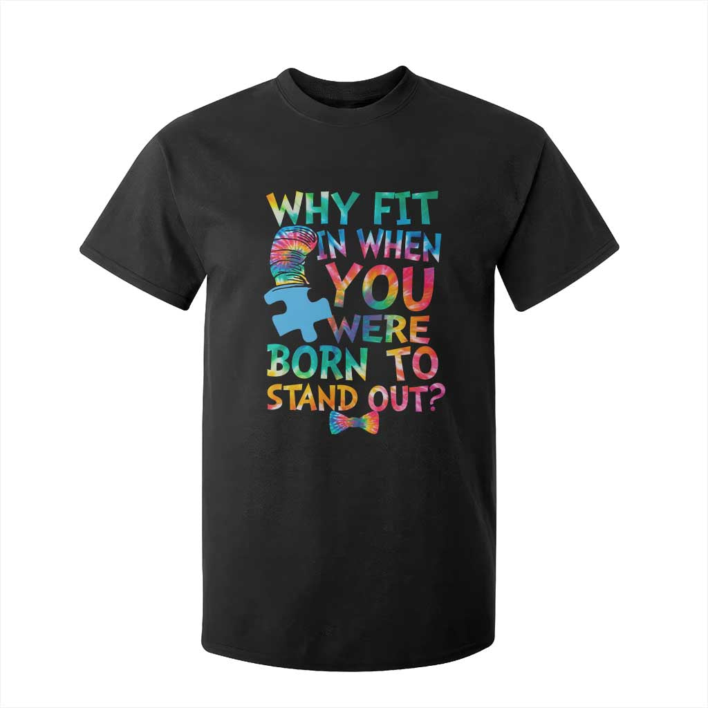Funny Autism Support T Shirt For Kid Why Fit In When You Were Born To Stand Out Puzzle