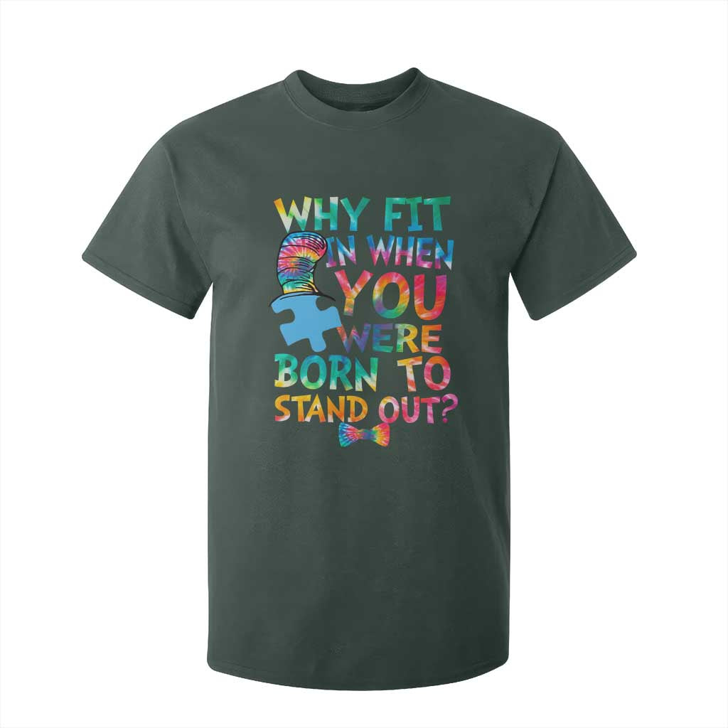 Funny Autism Support T Shirt For Kid Why Fit In When You Were Born To Stand Out Puzzle