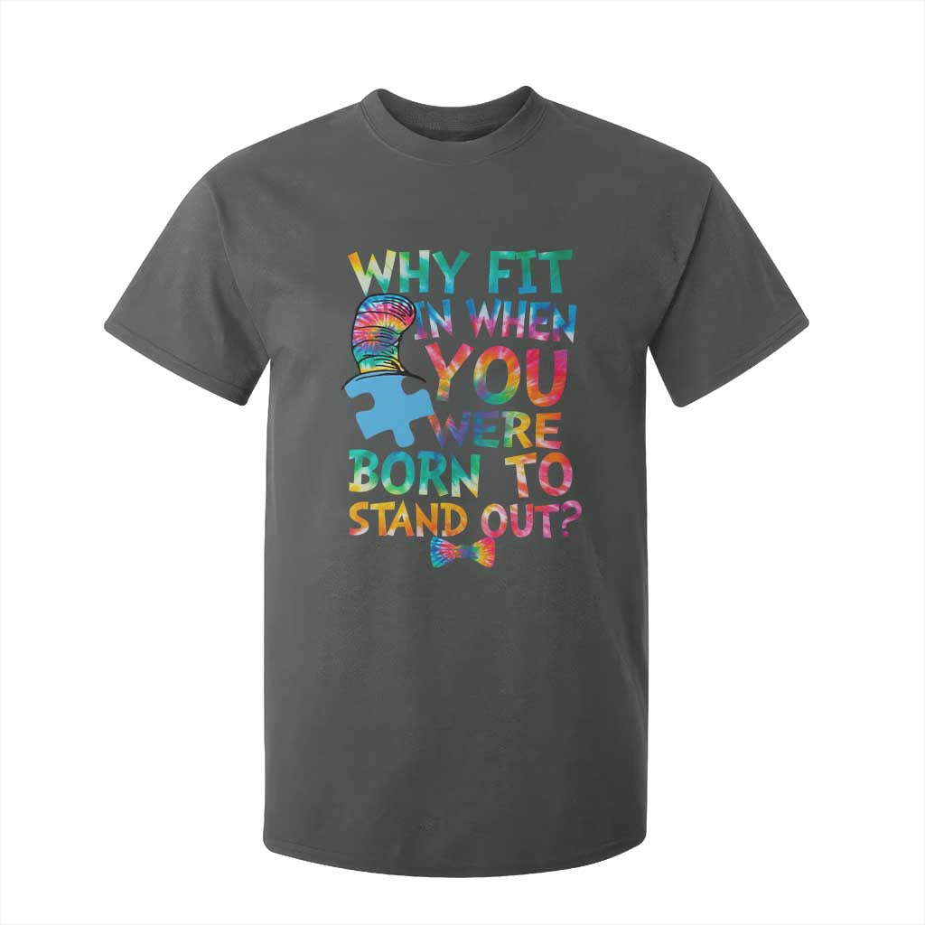 Funny Autism Support T Shirt For Kid Why Fit In When You Were Born To Stand Out Puzzle