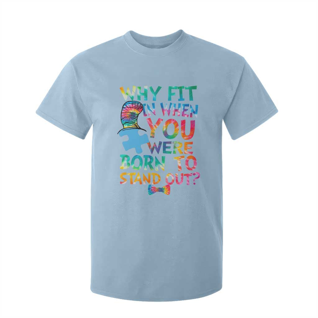 Funny Autism Support T Shirt For Kid Why Fit In When You Were Born To Stand Out Puzzle